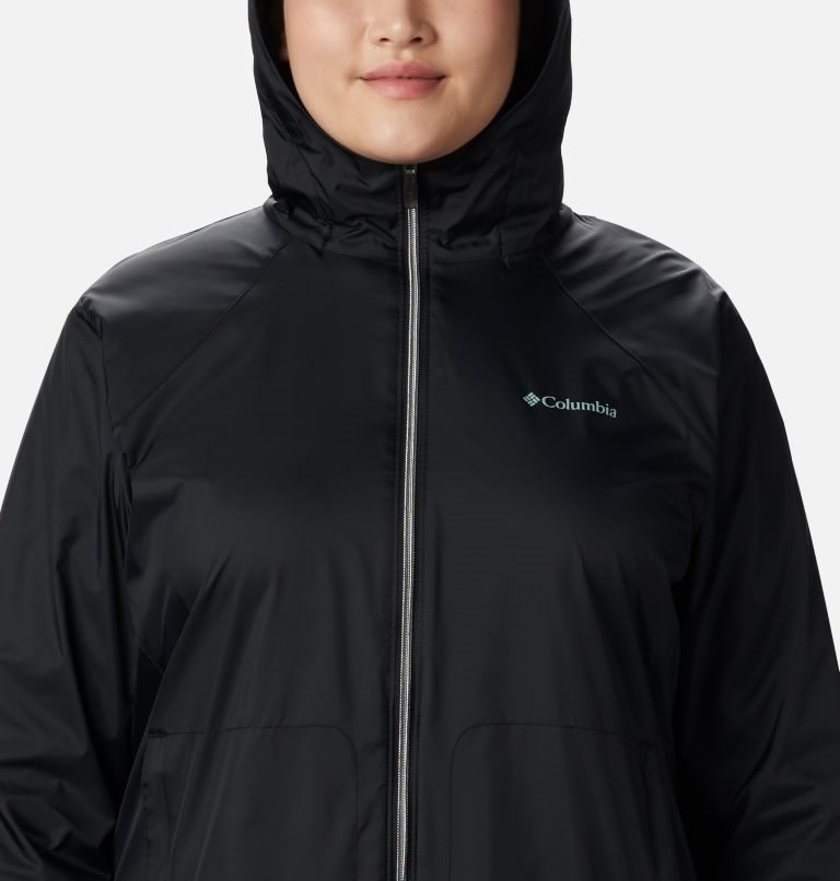 Women's Columbia Switchback Lined Long Jackets Black | Plus Size CA-WA406